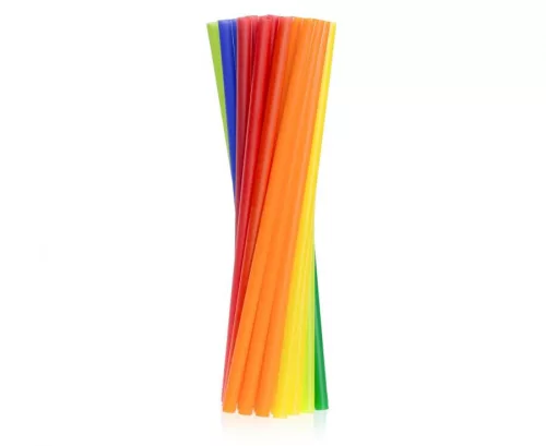 Színes Colorful műanyag szívószál 10 db-os