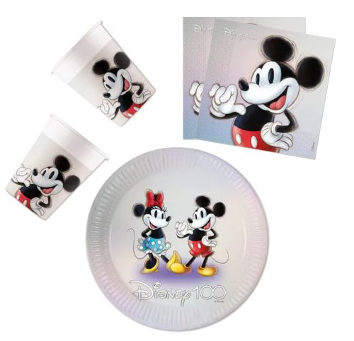 100 Mickey party szett 36 db-os 23 cm-es tányérral