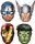Avengers Infinity Stones, Bosszúállók Maszk, álarc 6 db-os