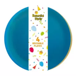 Színes Party félig átlátszó műanyag tányér 4 db-os