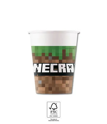 Minecraft papír pohár 8 db-os 200 ml FSC