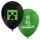 Minecraft Green léggömb, lufi 8 db-os