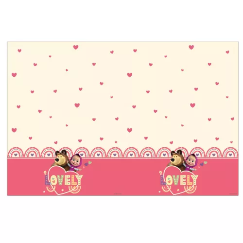 Mása és a medve Sweet Heart műanyag asztalterítő 120x180 cm