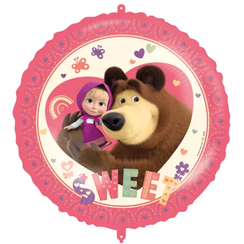 Mása és a medve Sweet Heart fólia lufi 46 cm