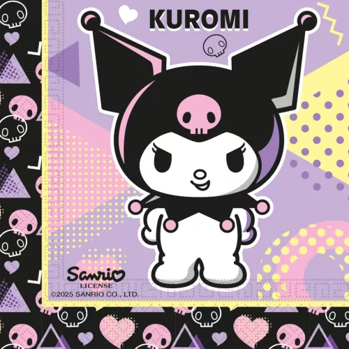 Hello Kitty Kuromi Pop Art szalvéta 20 db-os 33x33 cm FSC