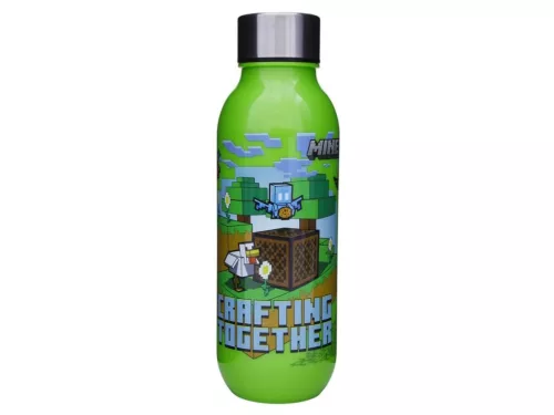 Minecraft Crafting műanyag kulacs csavaros kupakkal 640 ml