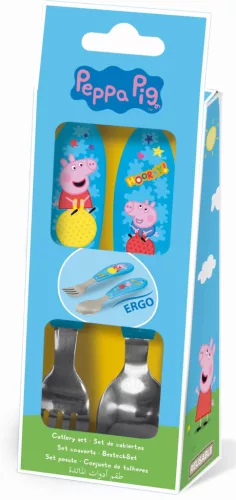 Peppa malac Hooray fém ergo evőeszköz készlet - 2 darabos
