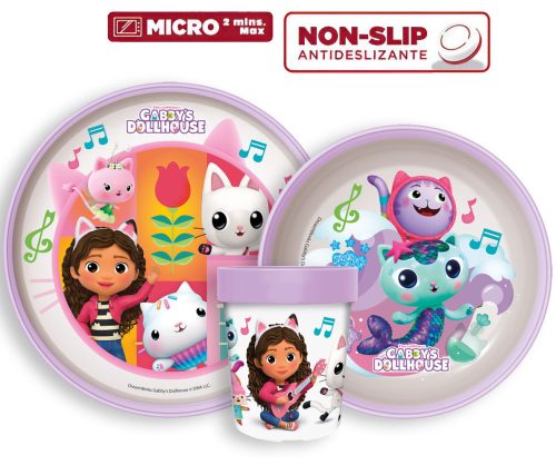 Gabi babaháza Wonderland csúszásmentes étkészlet, micro műanyag szett