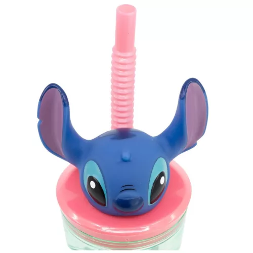 Disney Lilo és Stitch, A csillagkutya Easily Distracted 3D műanyag szívószálas pohár 360 ml