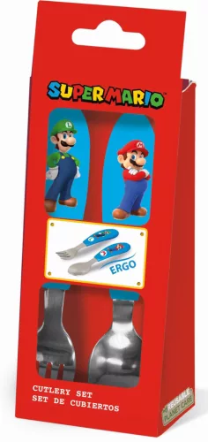 Super Mario Brothers fém ergo evőeszköz készlet - 2 darabos