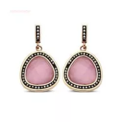 Victoria Rose gold színű rózsaszín köves fülbevaló