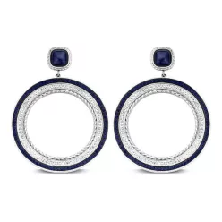 Victoria Ezüst színű kék, fehér köves fülbevaló