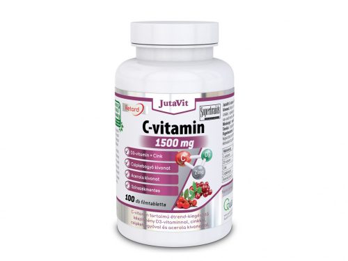 JutaVit 100db - C-vitamin 1500mg retard + Csipkebogyó + Acerola + D3 + Cink