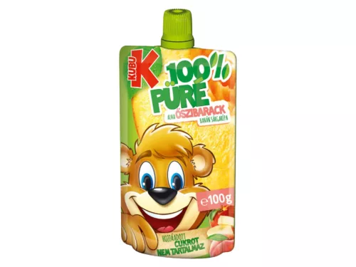 Kubu 100% gyümölcspüré 100 g - Alma-Őszibarack-Banán-Sárgarépa
