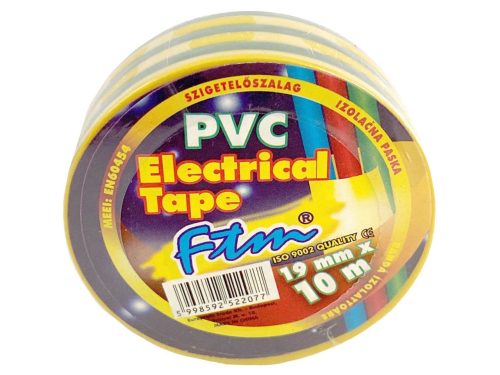 FTM szigetelőszalag 19mmx10m - zöld-sárga