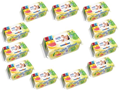 Lara nedves törlőkendő 120db - Grapefruit és Citrom (12csomag)
