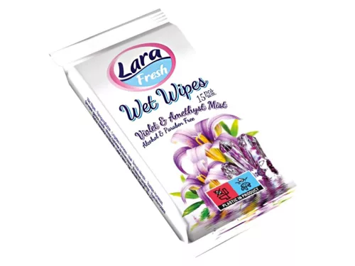 Lara nedves törlőkendő 15db  - Virág