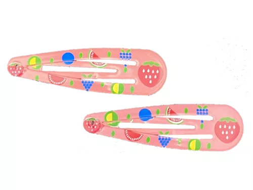 Lora csitt-csat gyerek 2db 5cm - Epres - Közép rózsaszín