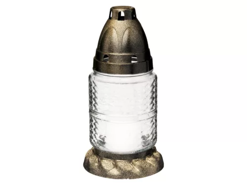 Üvegmécses LA-350 - Műanyag fedeles 17cm - Fehér-Arany