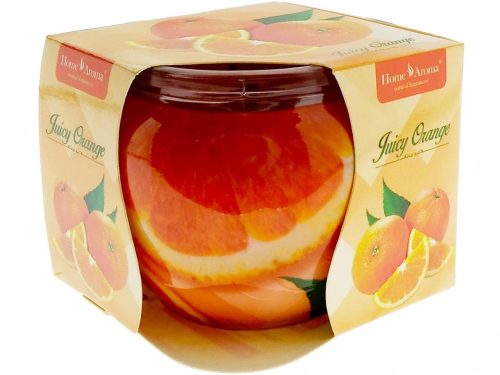 Illatos gyertya üvegpohárban - Lédús narancs