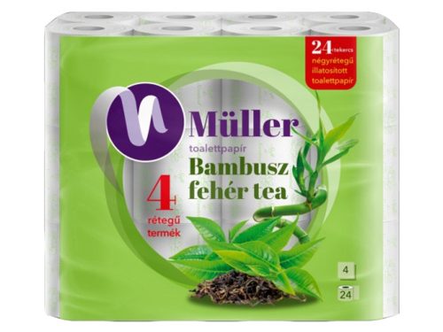 Müller wc-papír 24 tekercs 100 lap 4 réteg - Bambusz és Fehér tea