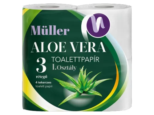 Müller wc-papír 4 tekercs 100 lap 3 réteg - Aloe vera