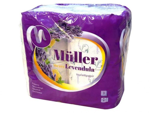 Müller wc-papír 8 tekercs 3 rétegű - Mézes levendula