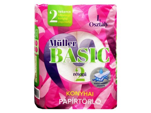 Müller papír kéztörlő 2 tekercs 40 lap 2 réteg - Basic