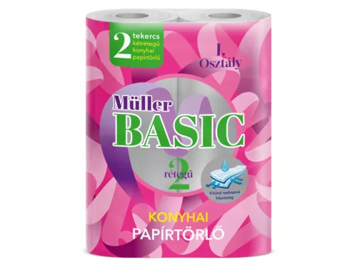 Müller papír kéztörlő 2 tekercs 40 lap 2 réteg - Basic