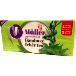   Müller papírzsebkendő 4 rétegű 100db - Bambusz és fehér tea
