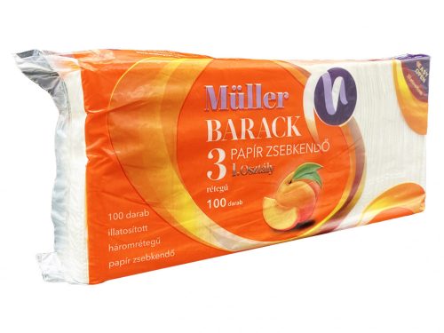 Müller papírzsebkendő 3 rétegű 100db - Barack