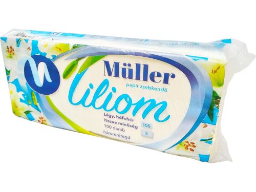 Müller papírzsebkendő 3 rétegű 100db - Liliom