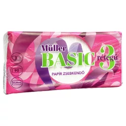 Müller papírzsebkendő 3 rétegű 90db - Basic