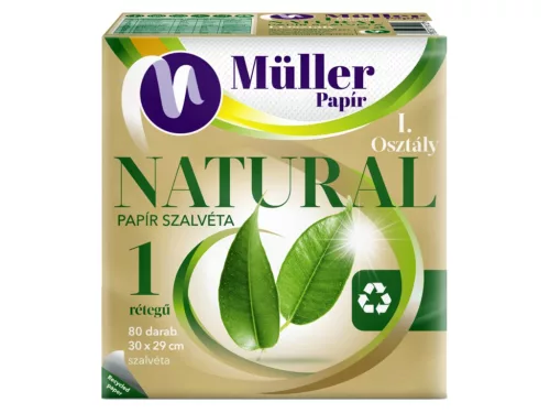 Müller szalvéta 80 db-os 30x29 1 rétegű - Natural
