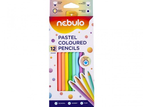 Nebulo színes ceruza 12db - Hatszög - Pasztell