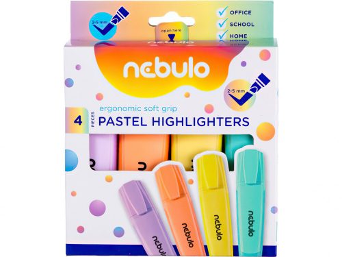 Nebulo szövegkiemelő 4db - Pasztell