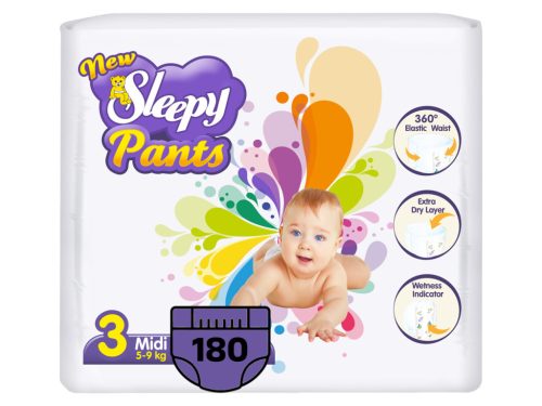 New Sleepy gumisderekú bugyipelenka vizeletjelző csíkkal Midi 3 (5-9)(180db)