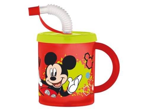 Disney Mickey szívószálas bögre, műanyag 210 ml