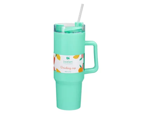 Óriás szívószálas pohár fogantyúval 1100ml - Zöld