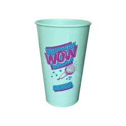 Műanyag mintás pohár 450ml - Kék WOW