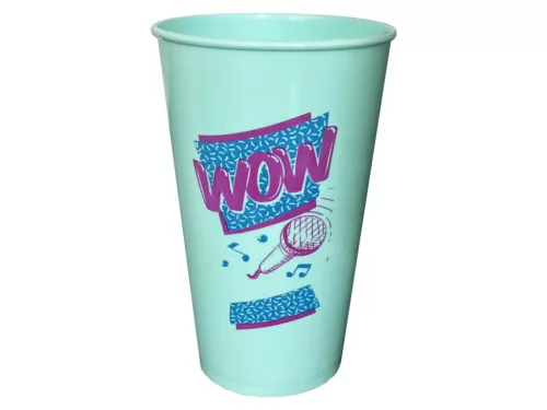 Műanyag mintás pohár 450ml - Kék WOW