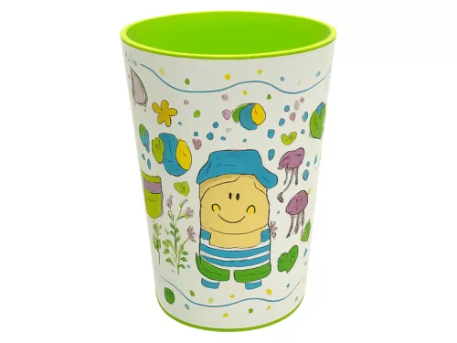 Pohár Műanyag Mintás 400ml - Neon Zöld