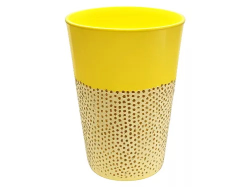Pohár Műanyag Mintás 400ml - Pasztel Sárga