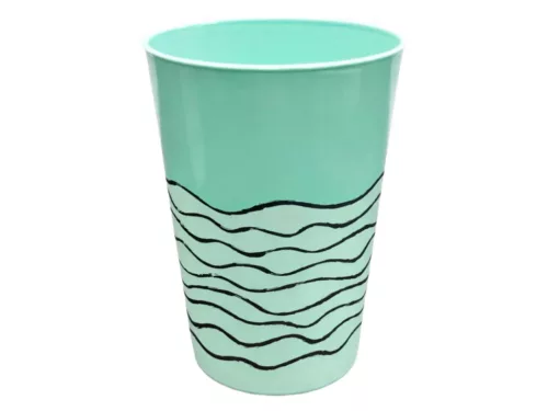 Pohár Műanyag Mintás 400ml - Pasztel Zöld