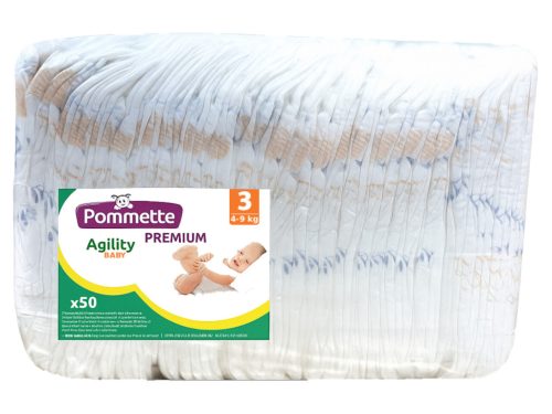 Pommette Prémium gazdaságos pelenka Midi 3 (4-9kg) /50db