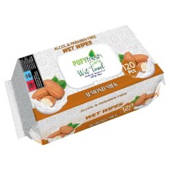 Pufy Fresh nedves törlőkendő 120db Fedeles - Mandulatej