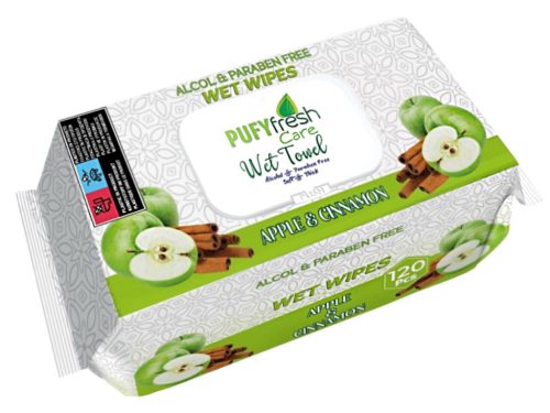 Pufy Fresh nedves törlőkendő 120db Fedeles - Alma és Fahéj