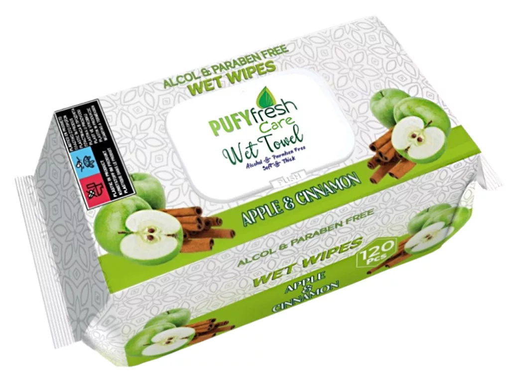 Pufynip Pufy Fresh nedves törlőkendő 120db Fedeles - Alma és Fahéj