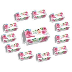   Pufy Fresh nedves törlőkendő 120db Fedeles - Gerbera(12csomag)
