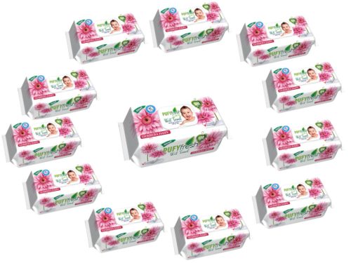 Pufy Fresh nedves törlőkendő 120db Fedeles - Gerbera(12csomag)